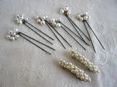 髪飾り　パール風　和装　洋装　ヘアピン