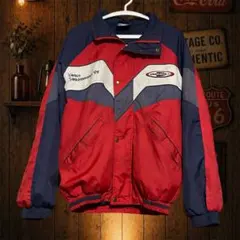 90’s UMBRO ナイロンジャケット バックプリント スポーツ 古着 赤×紺