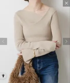 コラージュガリャルダガランテ　デザインネックリブニット