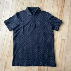 UNIQLO ブラック ドット柄 ポロシャツ L