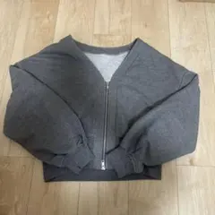 AZUL by moussy ダブルジップ スウェット カーディガン グレーのサムネイル