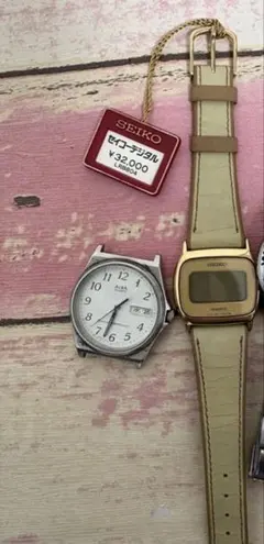 SEIKO ビンテージデジタル ALBAジャンク時計2点セット