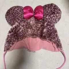 ミニーちゃんファンキャップ ヒョウ柄ピンク