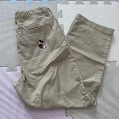 東京ディズニーリゾート　ミッキーマウス刺繍 ベージュパンツ　120サイズ