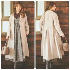 美品 ノエラ Noela バックフレア ロングコート 2way ベージュ Sのサムネイル
