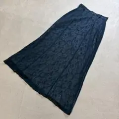 美品・早い者勝ち✨ キャサリンロス ロングフレアスカート Sサイズ ネイビーのサムネイル
