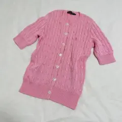 レアカラー♡ラルフローレン♡ケーブルコットンカーディガン　ワンポイント刺繍