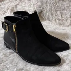 【✨美品✨】DIANA ショートブーツ 23.5cm 黒 サイドジップ ベルトのサムネイル