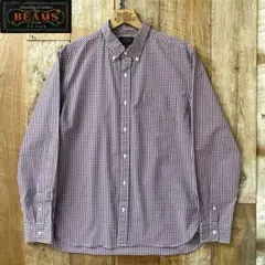 BEAMS+ チェック柄 長袖 ボタンダウンシャツ XL 69225682
