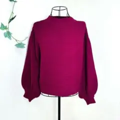 Dukkah ブラウニー　バルーンボリュームスリーブ ニット L