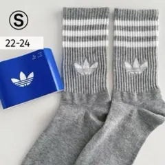 【新品】アディダス クルーソックス 【Ｓ】 22-24cm 靴下 グレー