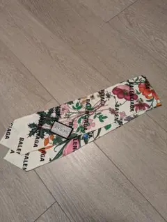 美品】GUCCI グッチ ネックボウ シルク100% 花柄 リボンスカーフ