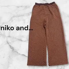 niko and… 総柄　幾何学柄 イージーパンツ　ワイドパンツ　レトロ柄　M