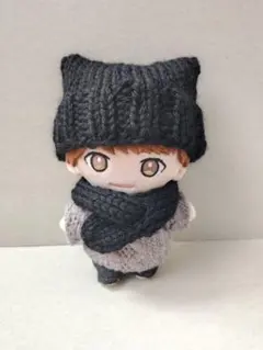 キスマイ ぬいぐるみ 衣装 ネコ耳 ニット帽 黒 ぬい服 推しぬい
