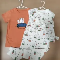 ミッフィーセット、パジャマ90+Tシャツ100