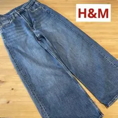 ★H&M　レディース　ワイド　デニムパンツ　34のサムネイル