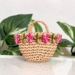 ミニチュア トートバッグ 花 かごバッグ カバン