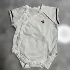 ホワイト紐付きロンパース 半袖50