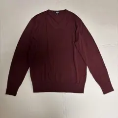 ユニクロ　エクストラファインメリノVネックセーター（長袖）