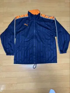 Puma ネイビー オレンジ ストライプ ジャージ