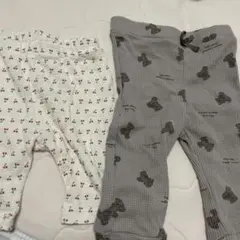 チェリー柄とクマ柄の長ズボン2点セット　95