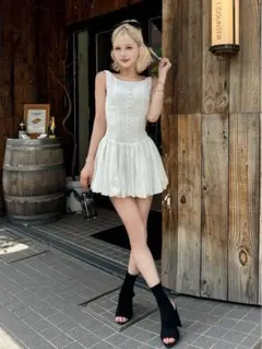 新品・未使用 Darich ノースリーブ ミニワンピース ホワイト - メルカリ