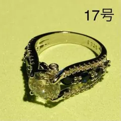 シルバー925・ホワイトCZフレアリング[ 17号 ]