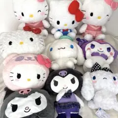【サンリオ】ハローキティ　クロミ　シナモロール　超BIGぬいぐるみ10体セット