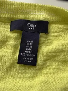 美品 【GAP】綿 クルーネック カーディガン M ライム イエロー