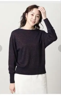 Oggi.jp掲載 アンタイトル UNTITLEDボートネックラメニット M