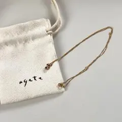 agateアガット　K18&10YG 天然ダイヤ&イニシャルネックレス 「S」