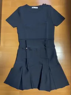 ZARA ネイビー 半袖 ミニワンピース