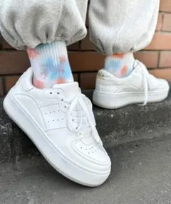 【使用感あり】JaVa ホワイト スニーカー Sサイズ