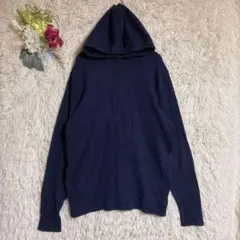 【セオリー】L カシミヤ100% フードニット パーカー ネイビー メンズ