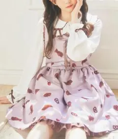 Ank Rouge アンクルージュ チョコレート ジャンパースカート ワンピースのサムネイル