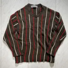 田中オム コムデギャルソンオム ローゲージニット ストライプデザイン ブラウン