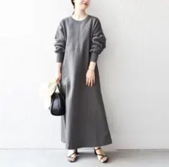 SHIPS シップス USA コットン切替 Aライン ロングワンピース M