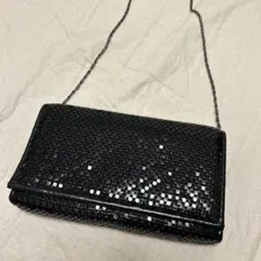 ブラック スパンコール パーティーバッグ