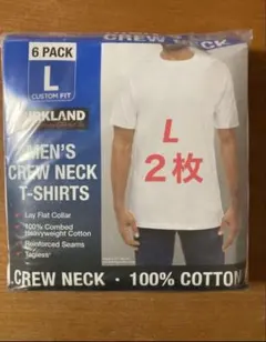 カークランド クルーネックTシャツ ホワイト　Lサイズ　2枚組 　コストコ