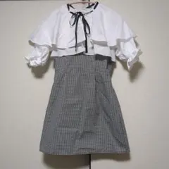 GRL フリル付きチェック柄ミニワンピース L