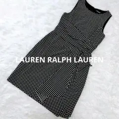 【LAUREN RALPH LAUREN】総柄ダイヤ柄　ノースリーブワンピース