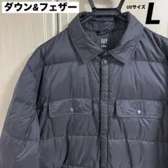 GAP ダウンコーチジャケット Lサイズ/ブラック/超軽量/オーバーサイズ