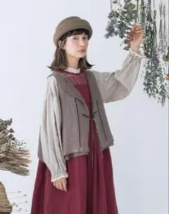 kazumiさんコラボ　サマンサモスモス　リバーシブルベスト　ブラウン系