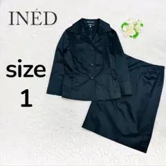 ✨美品✨ INED コットン ブレンド サマー スーツ セット ブラック　Sのサムネイル
