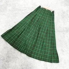 C87【FREAK'S STORE】喇叭裙/綠色/格紋/重點/F