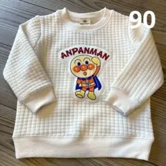 【新品】アンパンマン　トレーナー　90春秋　パステルカラー　ホワイト　薄手