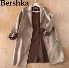 Bershka ブラウン スエード風 チェスターコート ロングコート アウター