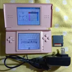 ニンテンドーDS lite 本体 ピンク 社外充電器&マイクロSD変換アダプター