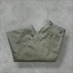 （W34）FARAH CHINOSツータック チノスラックス オリーブダブル裾のサムネイル