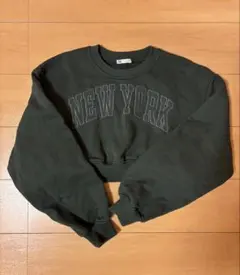 NEW YORK クロップドスウェット ダークグリーン